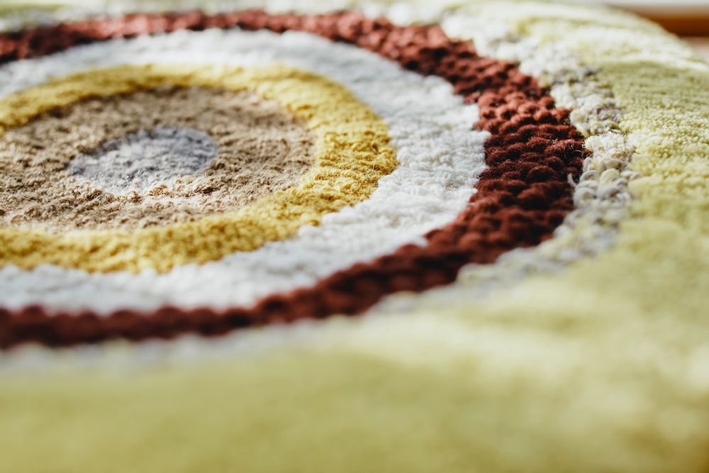 Tapis design - POCO40_LUNA  tapis coussin d'assise jaune 100% laine Φ40cm - ZAPPETO