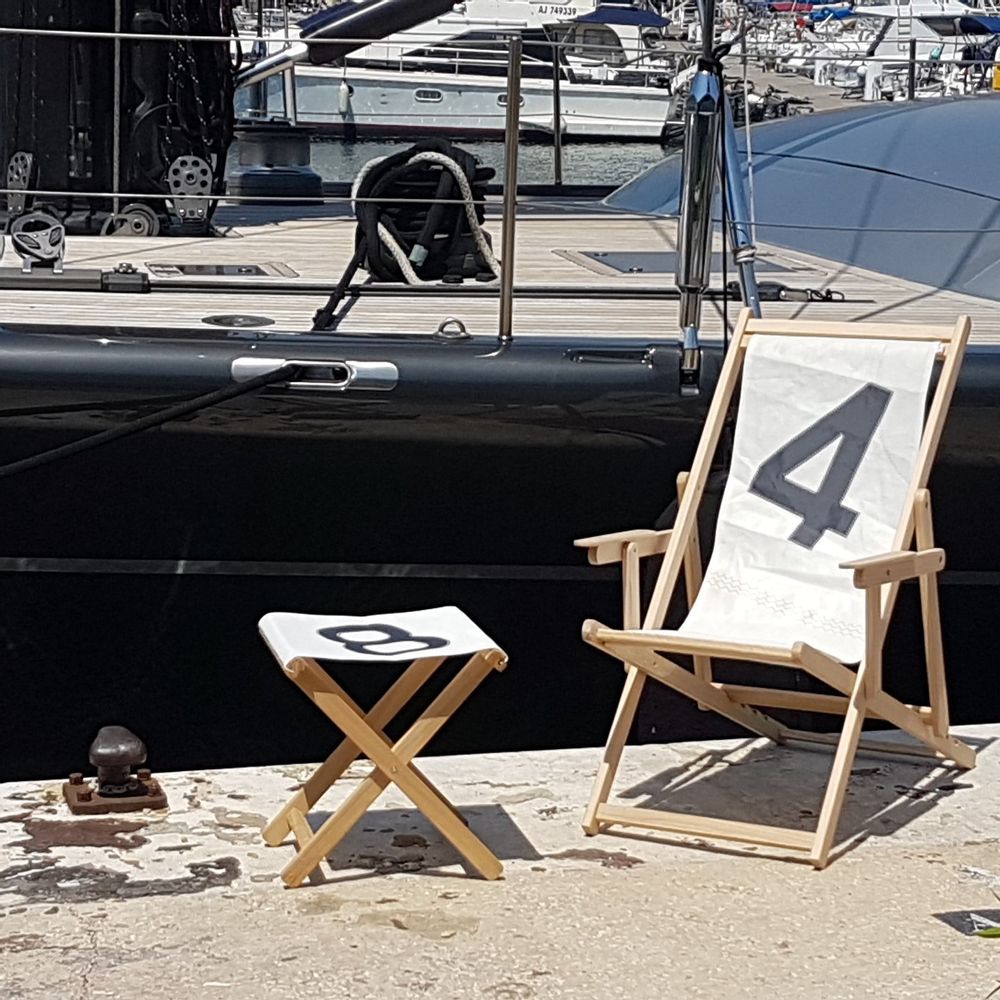 Lounge chairs - Deckchair and stool - LES TOILES DU LARGE
