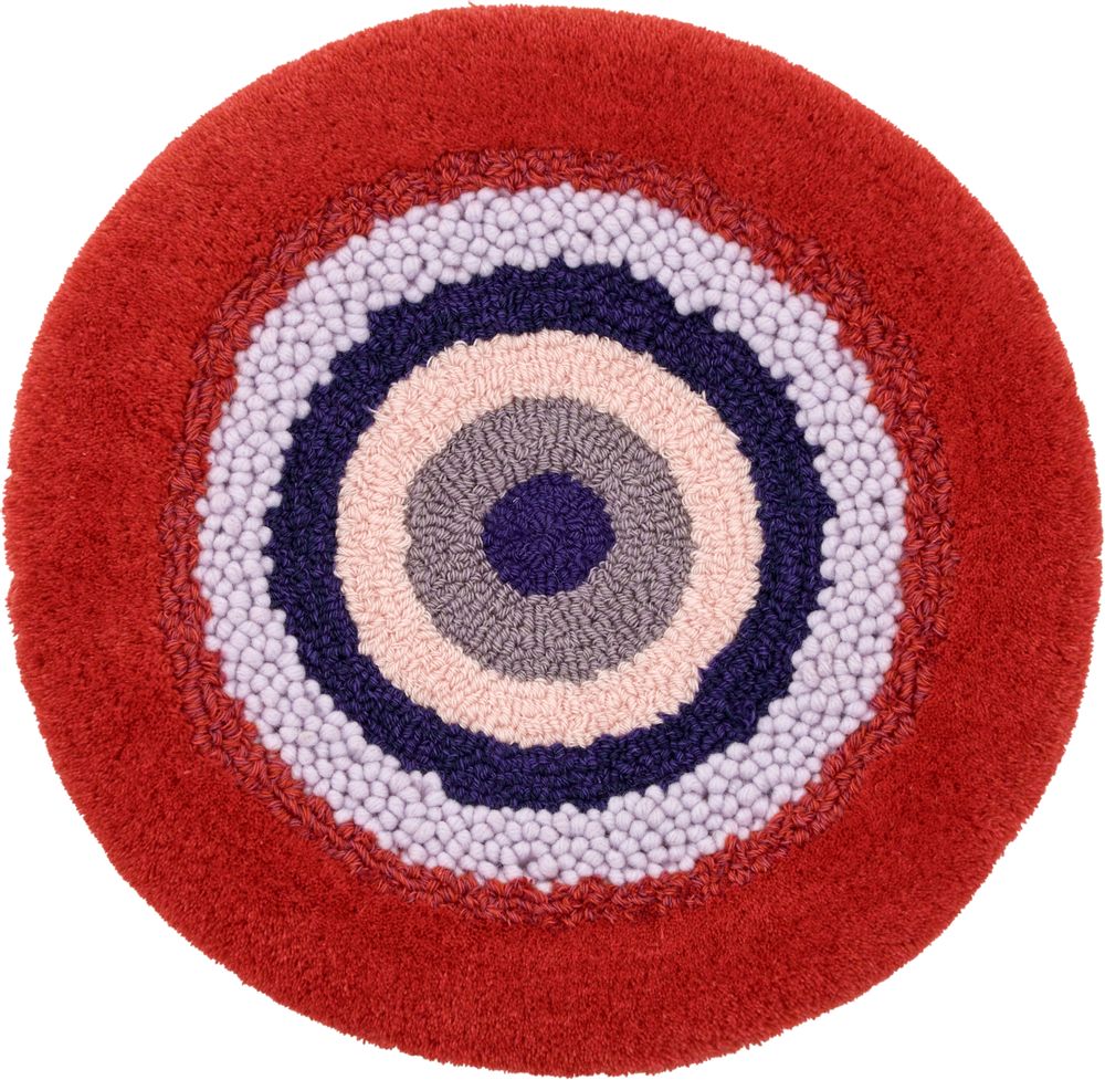 Design carpets - POCO40_BERRY  design rug seat cushion red 100%wool Φ40cm - ZAPPETO