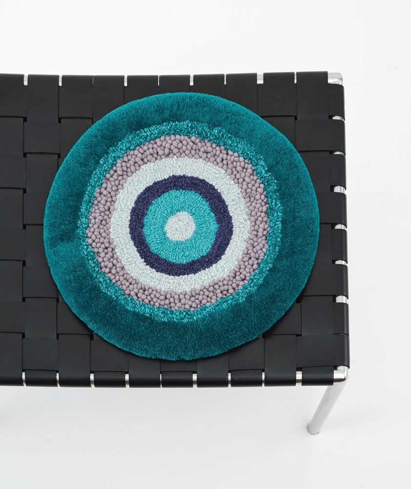 Design carpets - POCO40_FOREST  design rug seat cushion green 100%wool Φ40cm - ZAPPETO