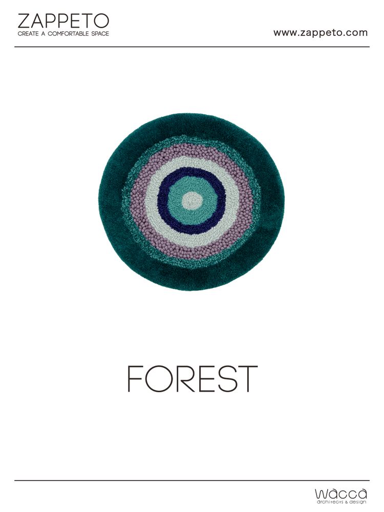 Design carpets - POCO40_FOREST  design rug seat cushion green 100%wool Φ40cm - ZAPPETO