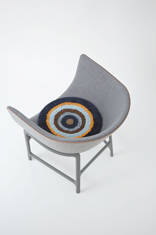 Design carpets - POCO40_COELACANTH design rug seat cushion multicolor 100%wool Φ40cm - ZAPPETO