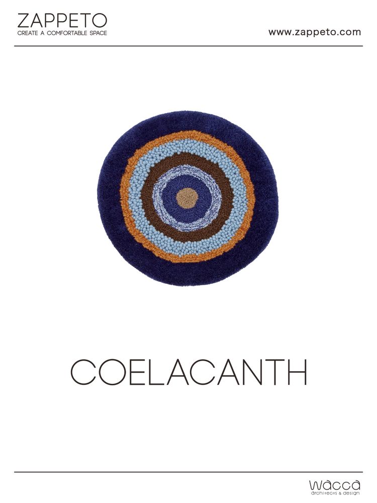 Design carpets - POCO40_COELACANTH design rug seat cushion multicolor 100%wool Φ40cm - ZAPPETO