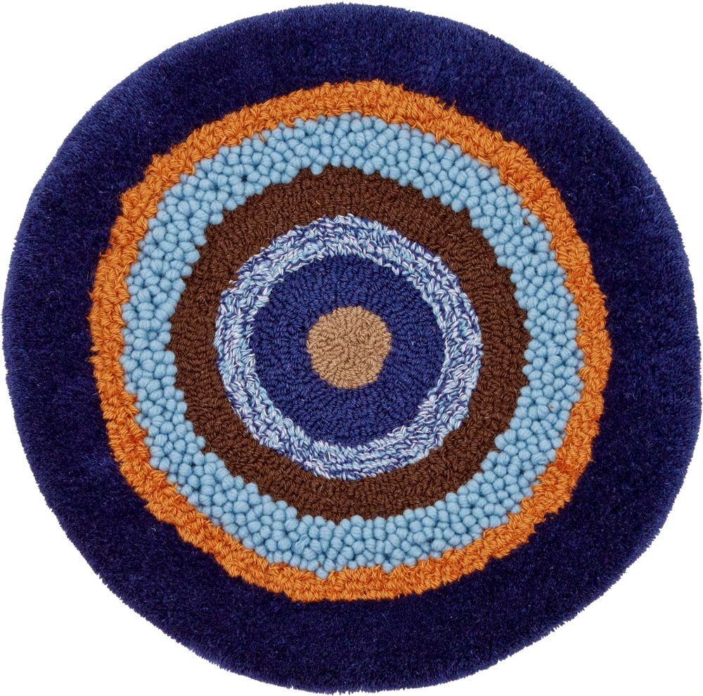 Design carpets - POCO40_COELACANTH design rug seat cushion multicolor 100%wool Φ40cm - ZAPPETO