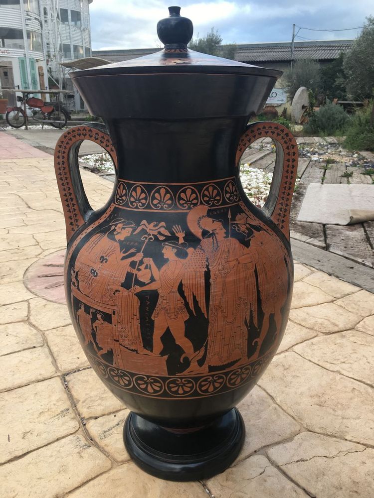 Vases - Vase, ancien pot de la civilisation grecque, copie faite avec la méthode ancienne les techniques de cire perdues - SILO ART FACTORY