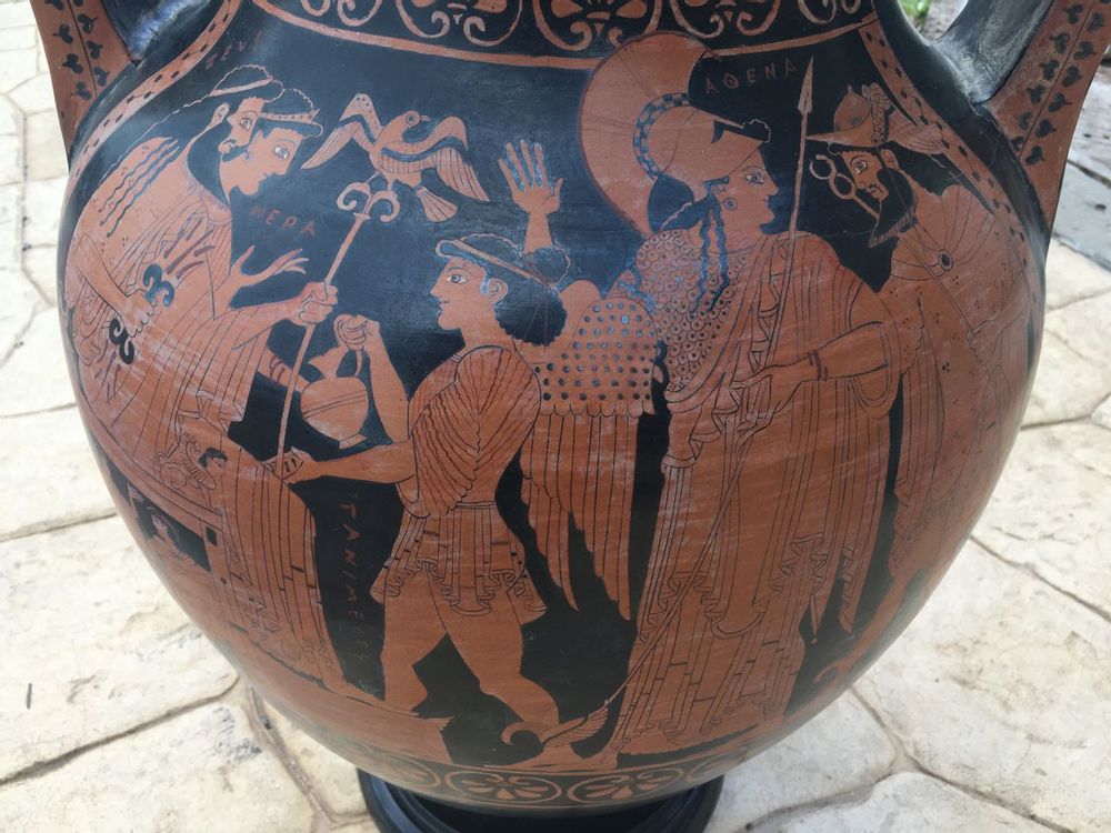 Vases - Vase, ancien pot de la civilisation grecque, copie faite avec la méthode ancienne les techniques de cire perdues - SILO ART FACTORY