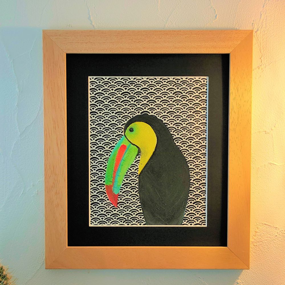 Other wall decoration - Toucan with hull — Framed drawing - L'ATELIER DES CREATEURS