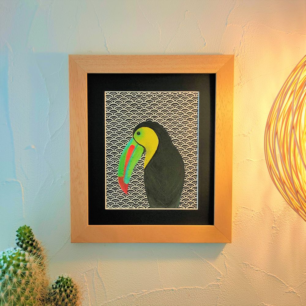 Other wall decoration - Toucan with hull — Framed drawing - L'ATELIER DES CREATEURS