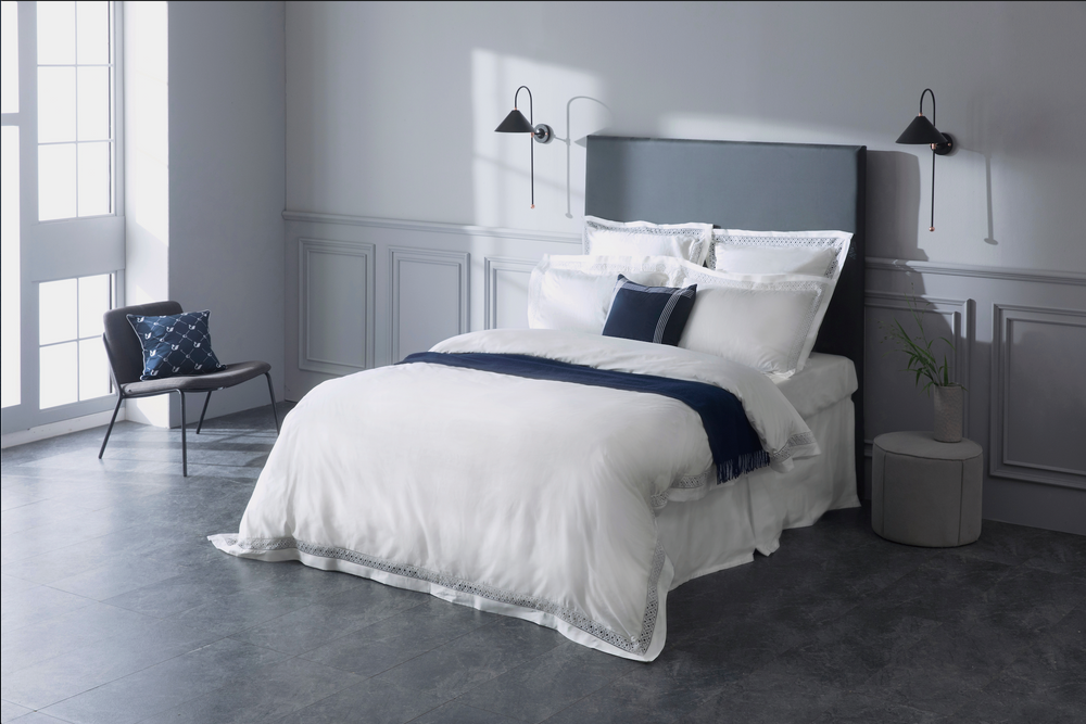 Linge de lit - Ensemble housse de couette de luxe Astoa Collection, Blooming White - CROWN GOOSE