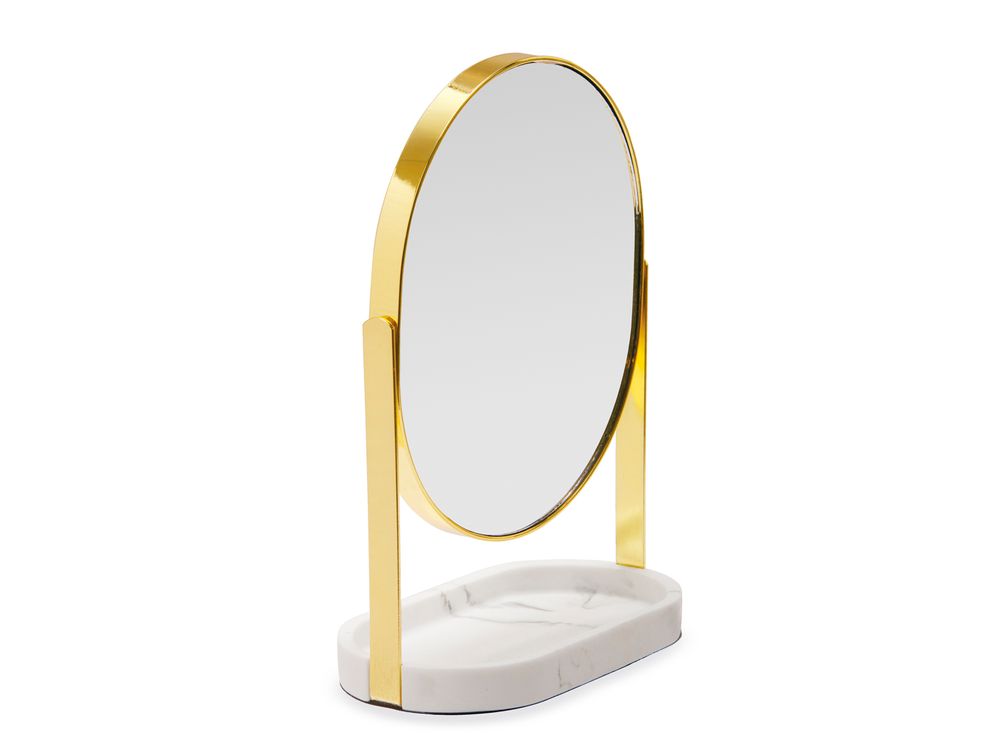 Meubles pour salle de bain - Miroir effet marbre et métal doré BA21050 - ANDREA HOUSE