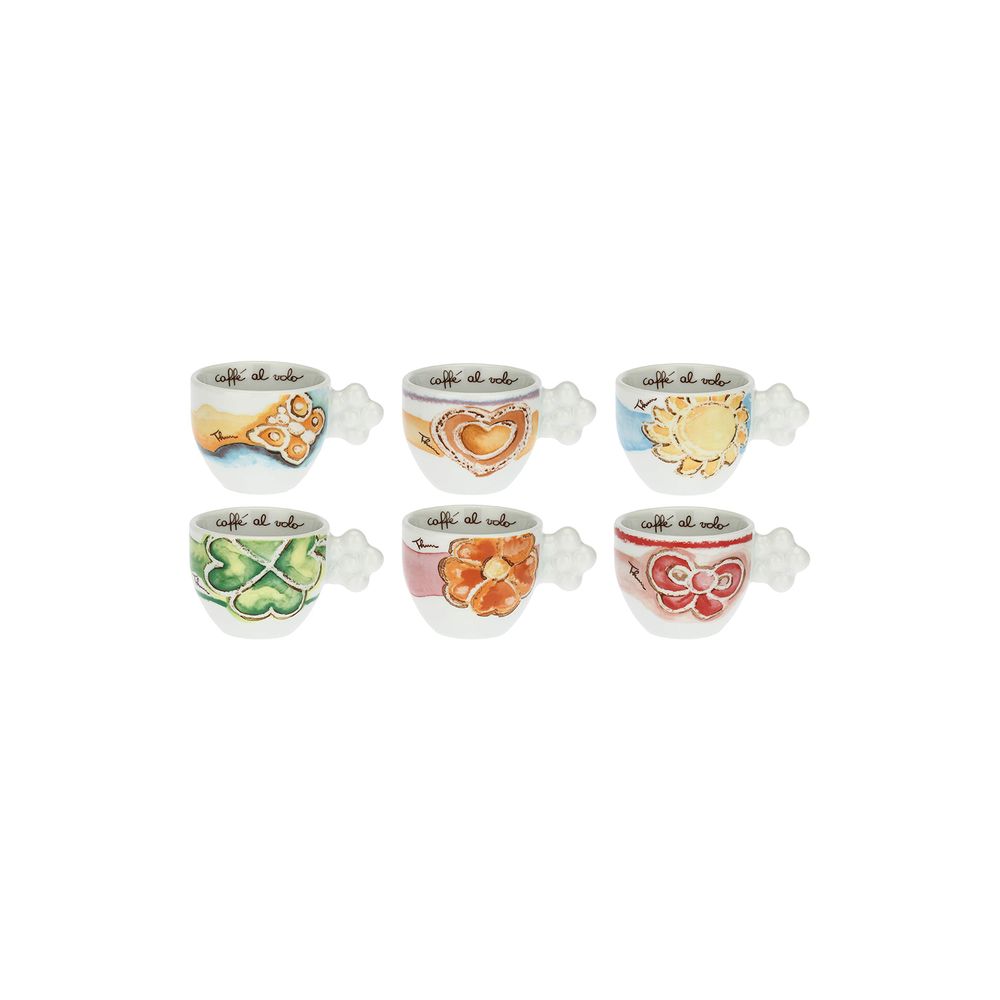 Mugs - Set of 6 Happy coffee cups - THUN - LENET GROUP