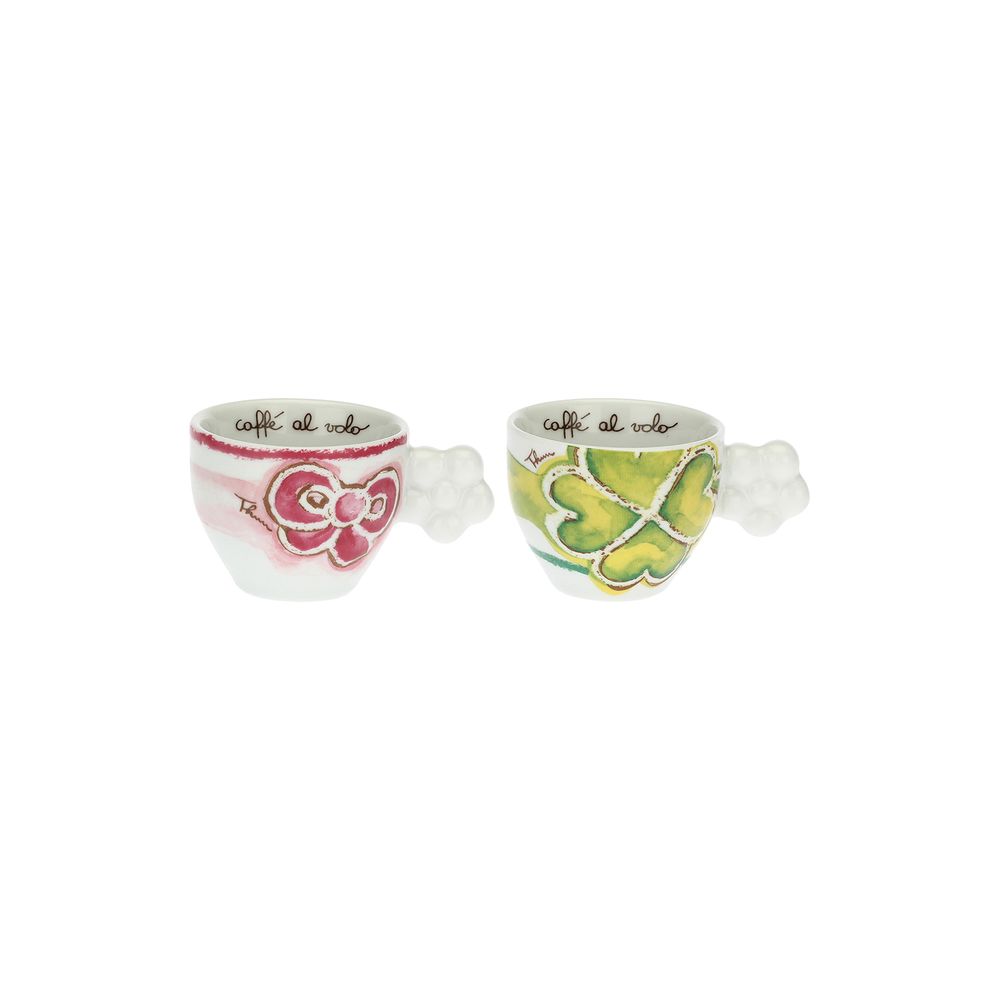 Mugs - Set of 2 Happy coffee cups with sugar bowl - THUN - LENET GROUP