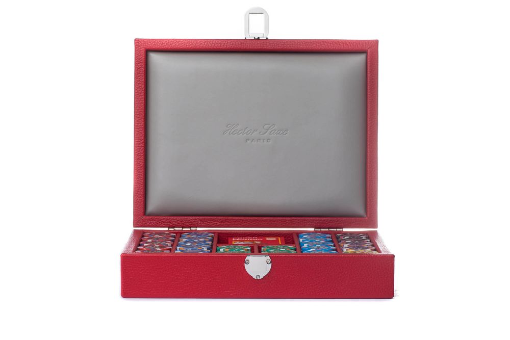 Petite maroquinerie - Coffret Poker 240 jetons I Cuir Buffle, façon Alligator, façon Galuchat - HECTOR SAXE PARIS DEPUIS 1978