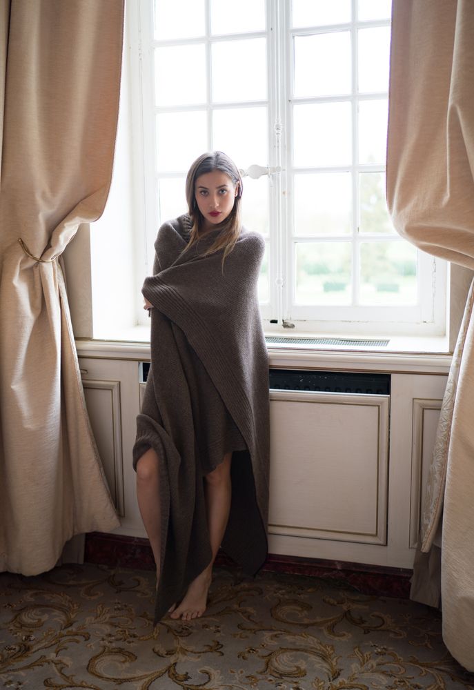 Plaids - Plaid Laine Baby Alpaga Brun - LA MAISON DE LA MAILLE