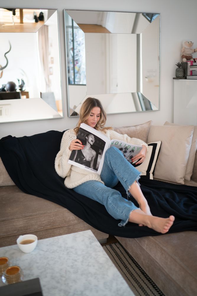 Accessoires de voyage - Plaid Laine Mérinos Extrafin Marine - LA MAISON DE LA MAILLE