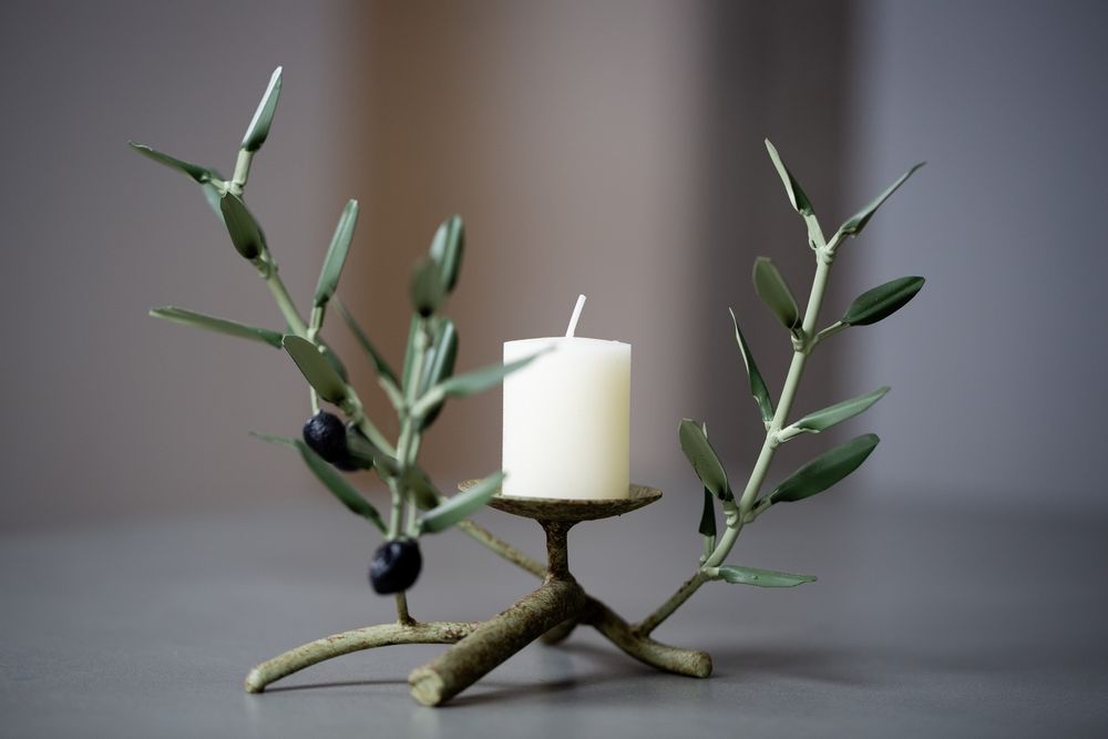 Unique pieces - Candle holder 1 candle 3 twigs - L'OLIVIER FORGÉ