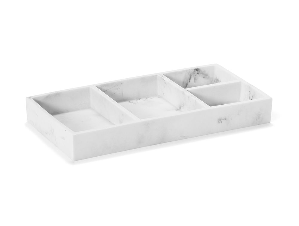 Kitchen utensils - Marble effect polyresin tray 30.5x15x3.5 cm AX21048 - ANDREA HOUSE
