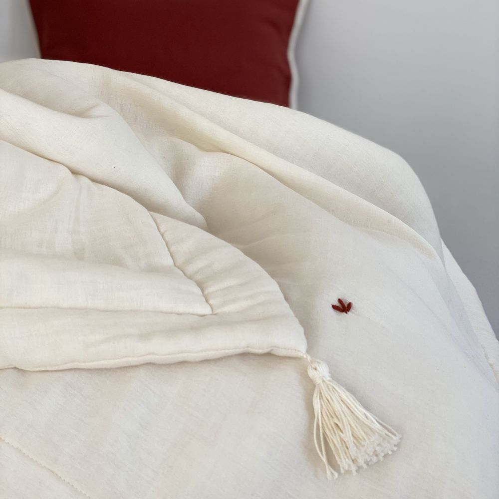Linge de lit - MARILOU - Couverture ouatinée en double gaze de coton bio - BIHAN