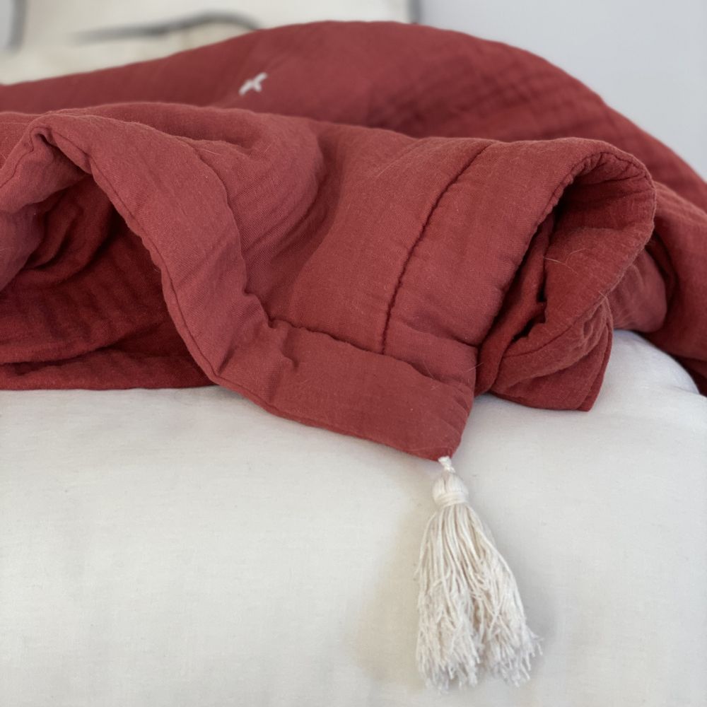Linge de lit - MARILOU - Couverture ouatinée en double gaze de coton bio - BIHAN