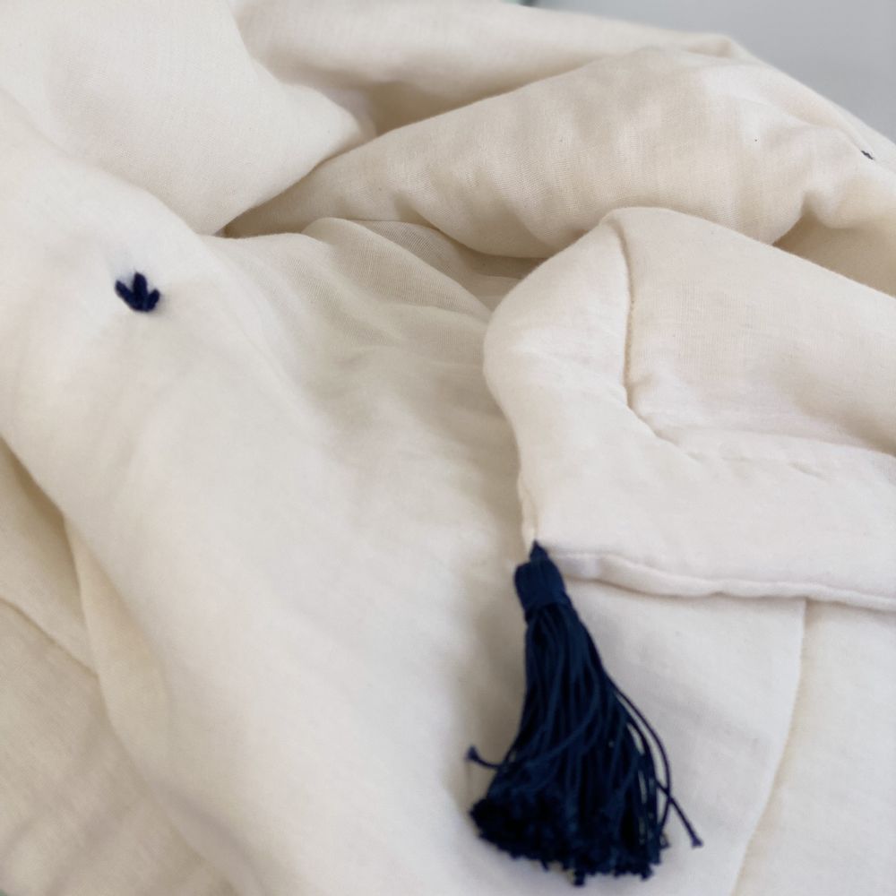 Linge de lit - MARILOU - Couverture ouatinée en double gaze de coton bio - BIHAN