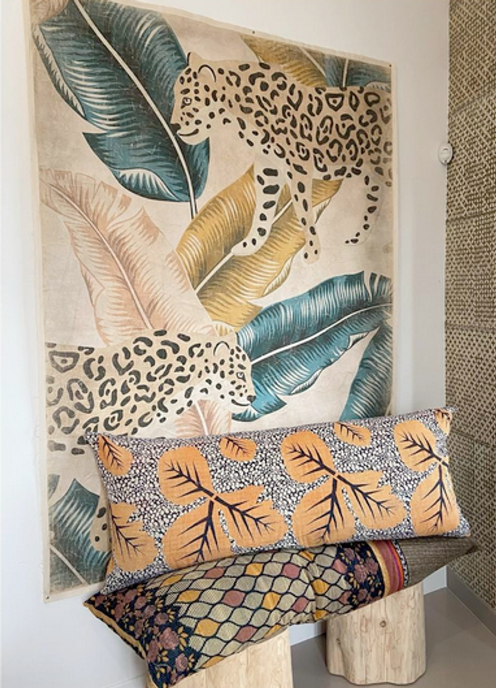 Fabric cushions - Giant cushion Central Asia - LE MONDE SAUVAGE BEATRICE LAVAL