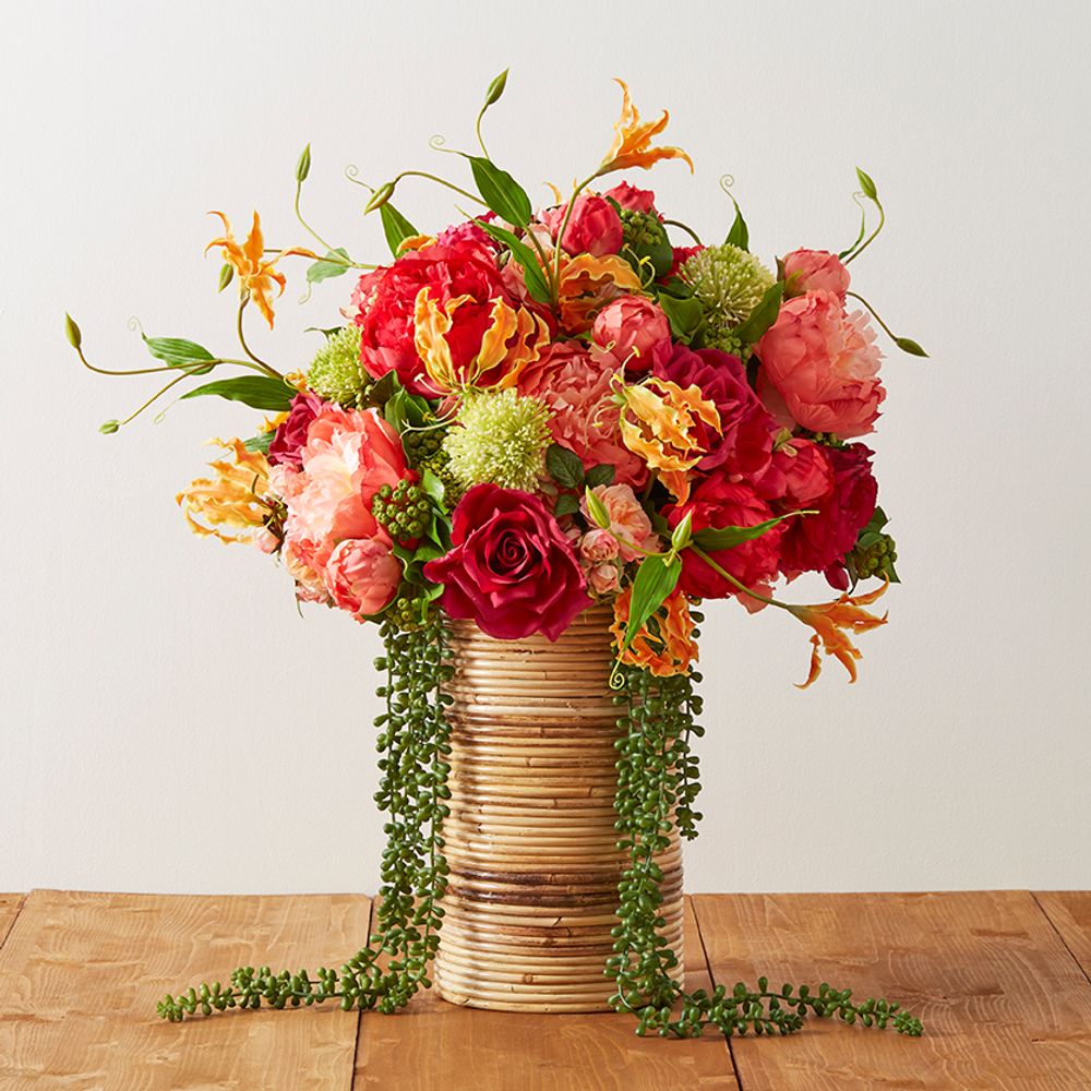 Décorations florales - Bouquet gloriosa et pivoine - LOU DE CASTELLANE - Fleurs artificielles plus vraies que nature  - LOU DE CASTELLANE