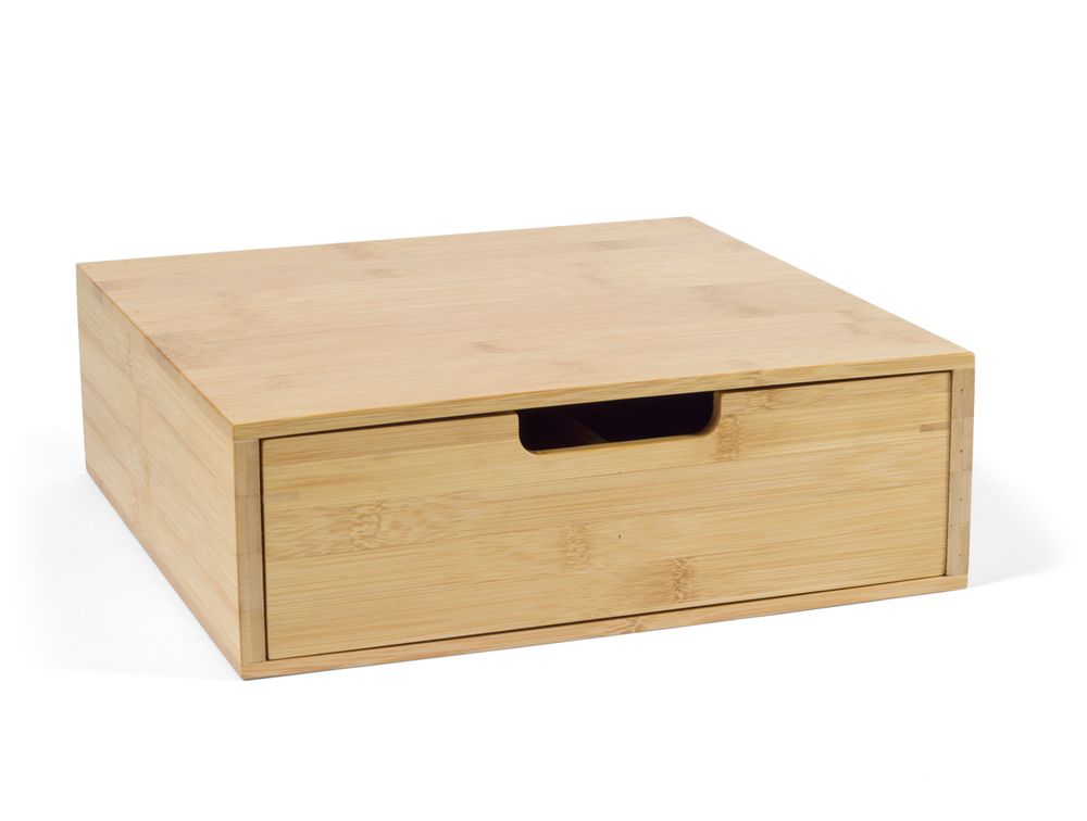 Accessoires thé et café - Boîte en bois de bambou, 4 compartiments 30x31x10 cm CC21000 - ANDREA HOUSE