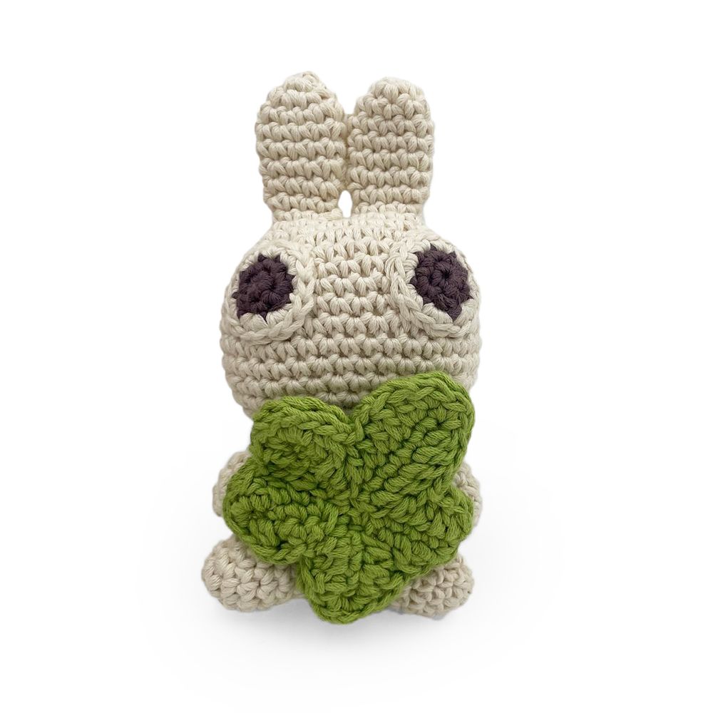 Jouets enfants - PINPIN LE LAPIN - HOCHET POUR BÉBÉ EN COTON BIO - MYUM - THE VEGGY TOYS