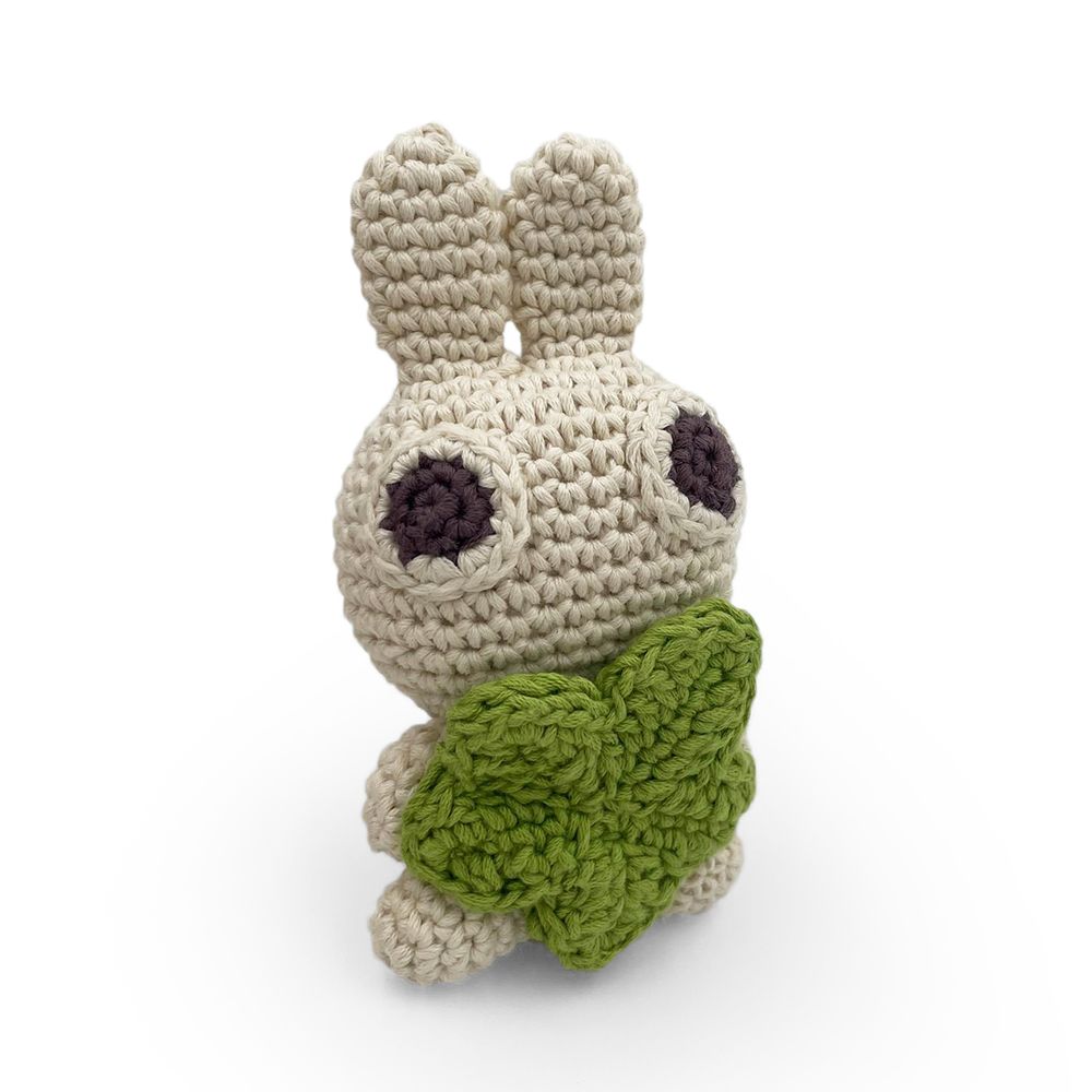 Jouets enfants - PINPIN LE LAPIN - HOCHET POUR BÉBÉ EN COTON BIO - MYUM - THE VEGGY TOYS