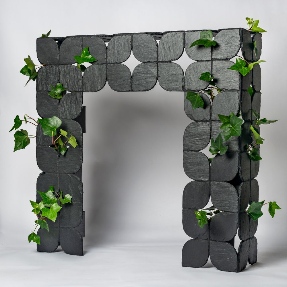 Spa - Openwork slate console for vegetation - LE TRÈFLE BLEU