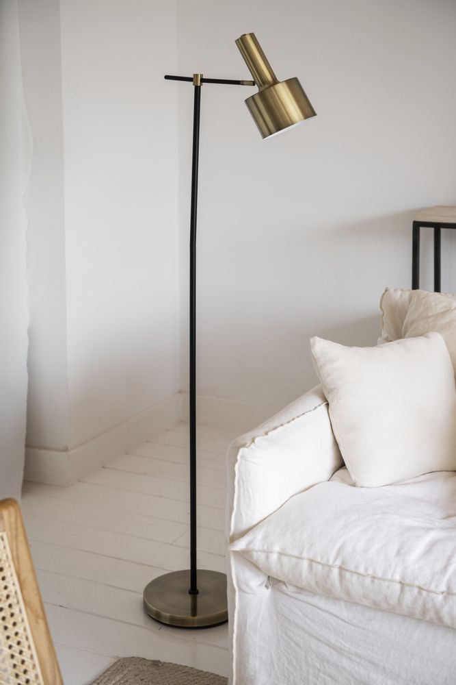 Lampadaires - Lampadaire en métal et laiton noir 37,5x23x150 cm/E27/25W IL19087 - ANDREA HOUSE