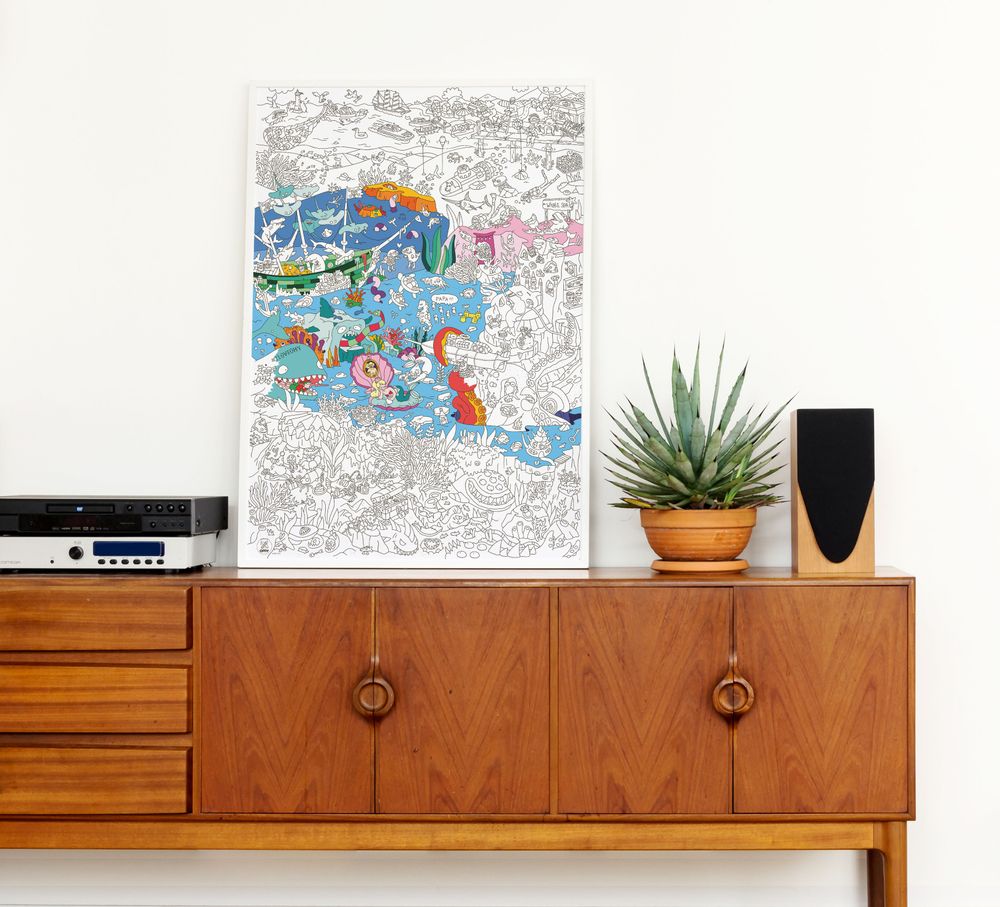 Stationery - COLORING POSTER - OCEAN - OMY
