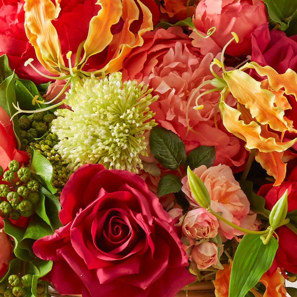 Décorations florales - Bouquet gloriosa et pivoine - LOU DE CASTELLANE - Fleurs artificielles plus vraies que nature  - LOU DE CASTELLANE
