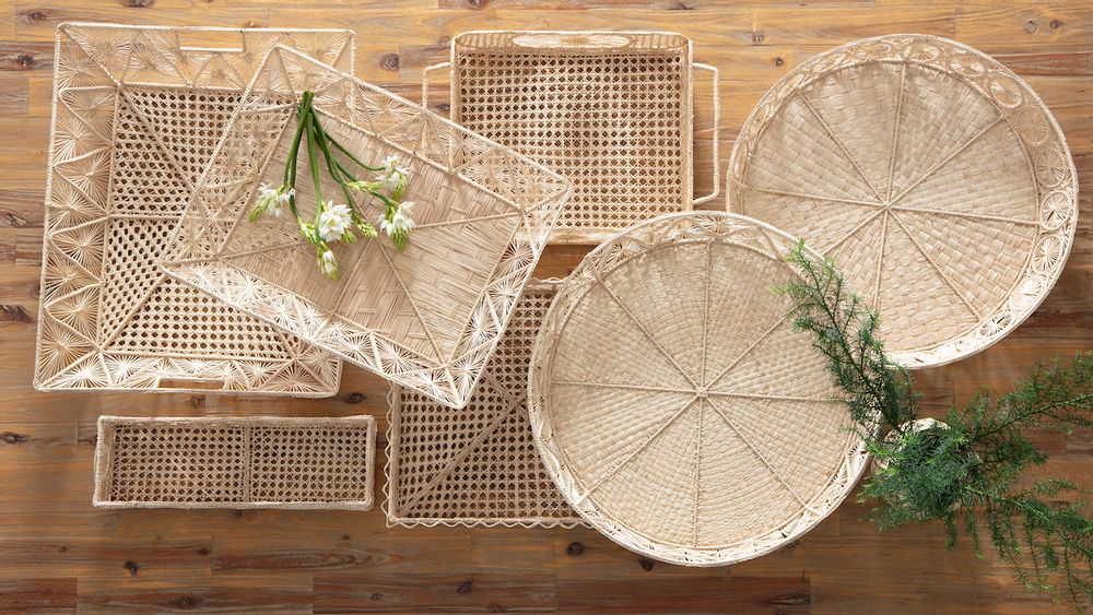 Plateaux - Plateau carré avec garniture Runcho - MYTO DESIGN RITUAL COLOMBIA