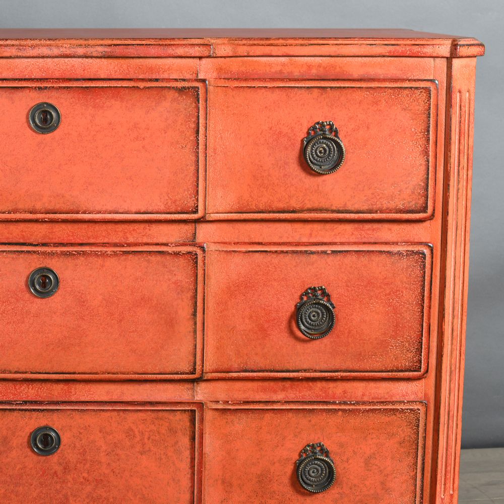 Commodes - Grande Commode Suédoise Rouge Impérial - ATELIERS C&S DAVOY
