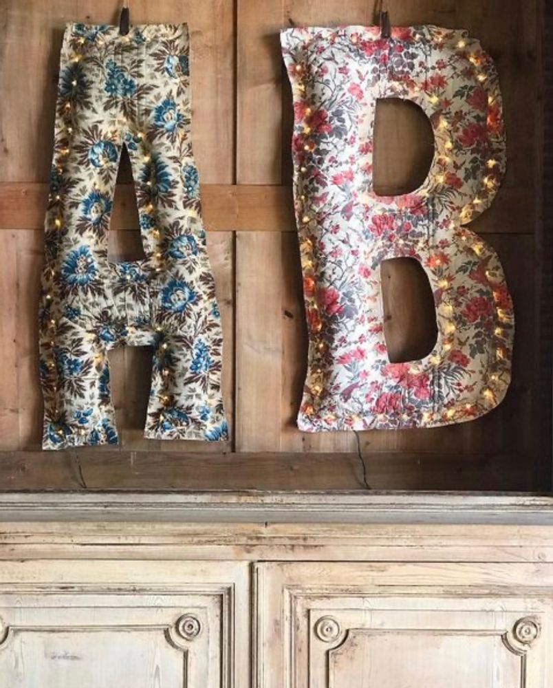 Other wall decoration - Lettres - ROSE VELOURS