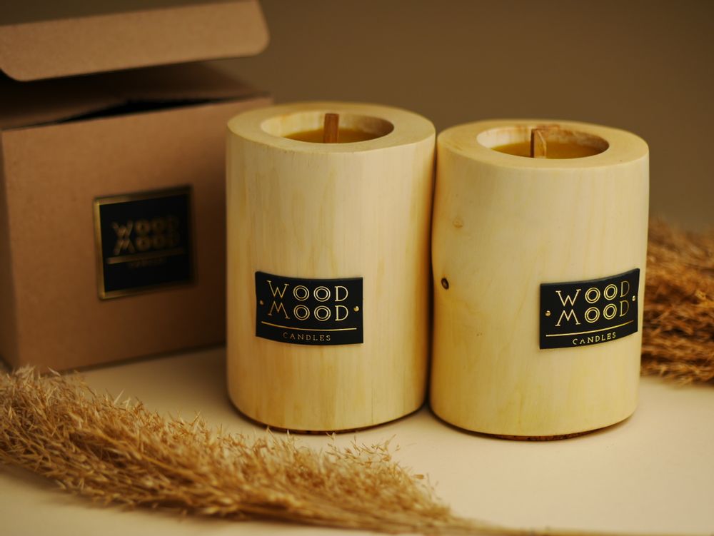 Cadeaux - SILKY S | Bougie intérieure en bois, cire d'abeille et huiles naturelles | Format cadeau parfait - WOOD MOOD