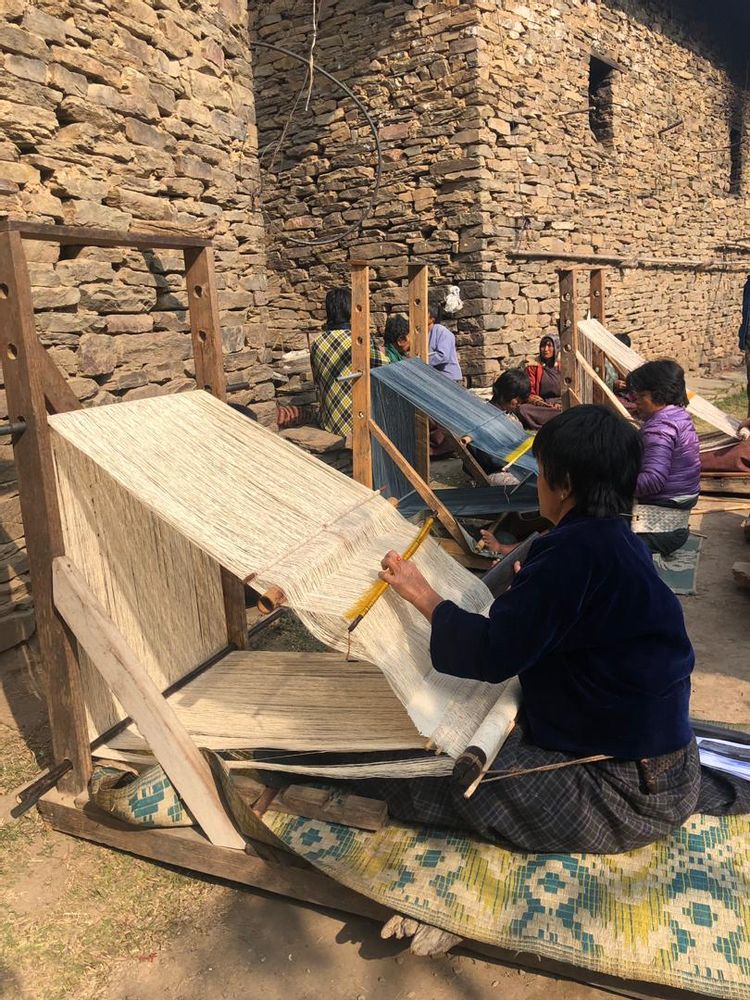 Coussins textile - Plaid THONGSA BLANC - BHUTAN TEXTILES