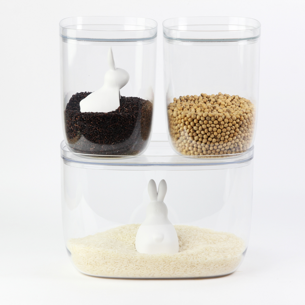 Bols - Bouteille et cuillère à riz Bella Bunny - Ustensiles de cuisine : Salière et poivrière aux épices Cactus salle à manger et vaisselle - QUALY DESIGN OFFICIAL