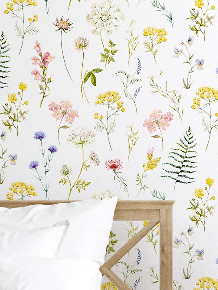 Other wall decoration - Wallpaper Herbier blanc - PAPERMINT