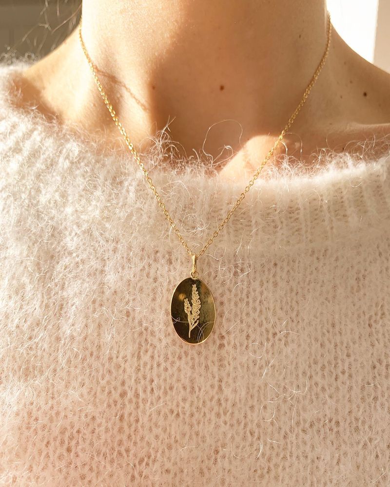 Bijoux - Collier médaillon lavande - JOUR DE MISTRAL
