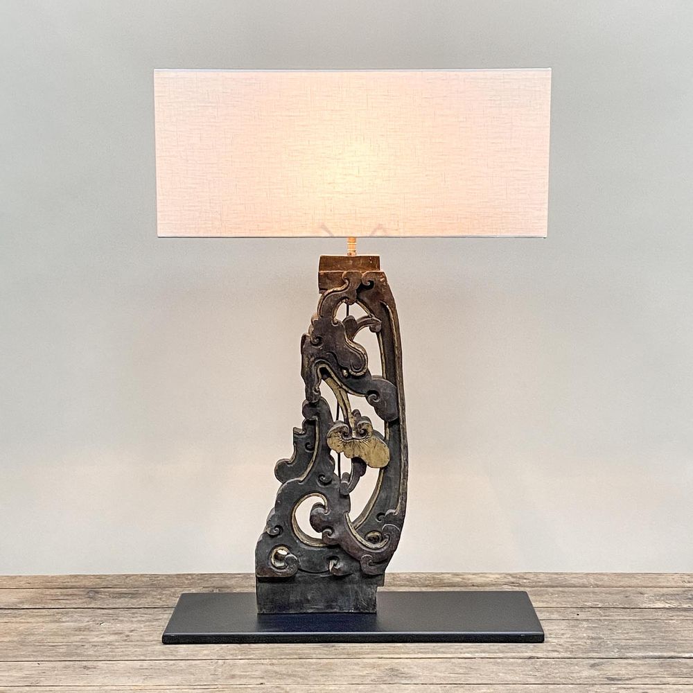 Lampes de table - Lampe de table en bois unique - THE SILK ROAD COLLECTION