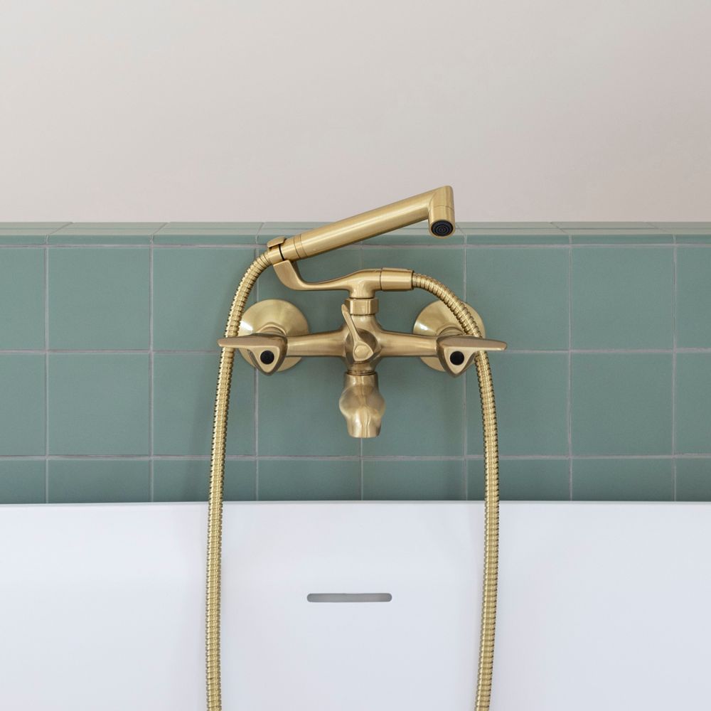 Faucets - Pile&Face | Wall-mounted bath and shower mixer with flexible, handshower and separate support - RVB
