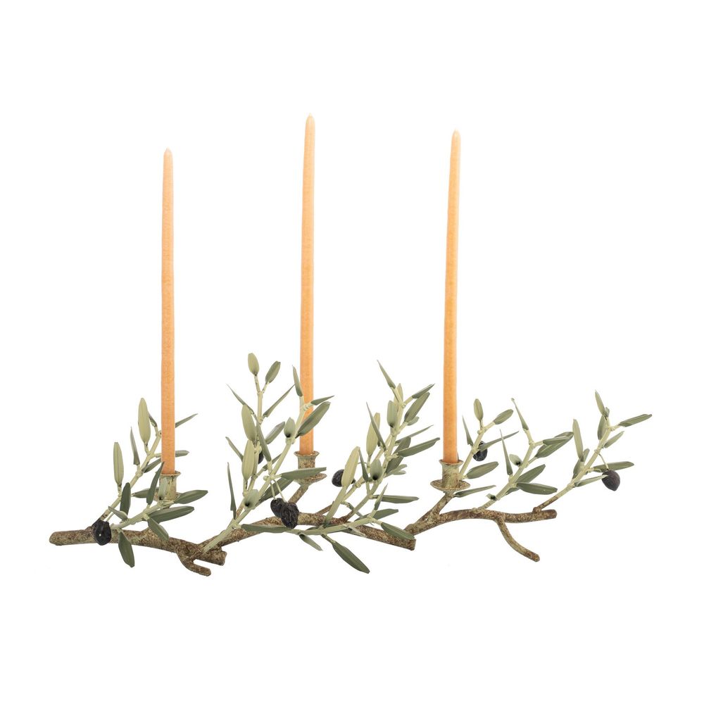Bougeoirs et photophores  - Bougeoir 3 bougies 10 rameaux AVIGNON - L'OLIVIER FORGÉ