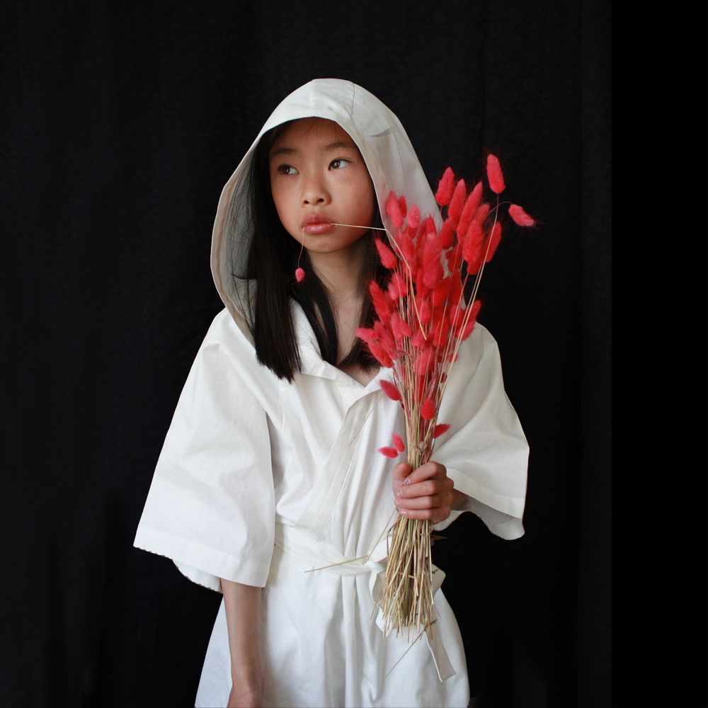 Homewear - Peignoir enfant en coton bio - collages imprimés - MAROOMS