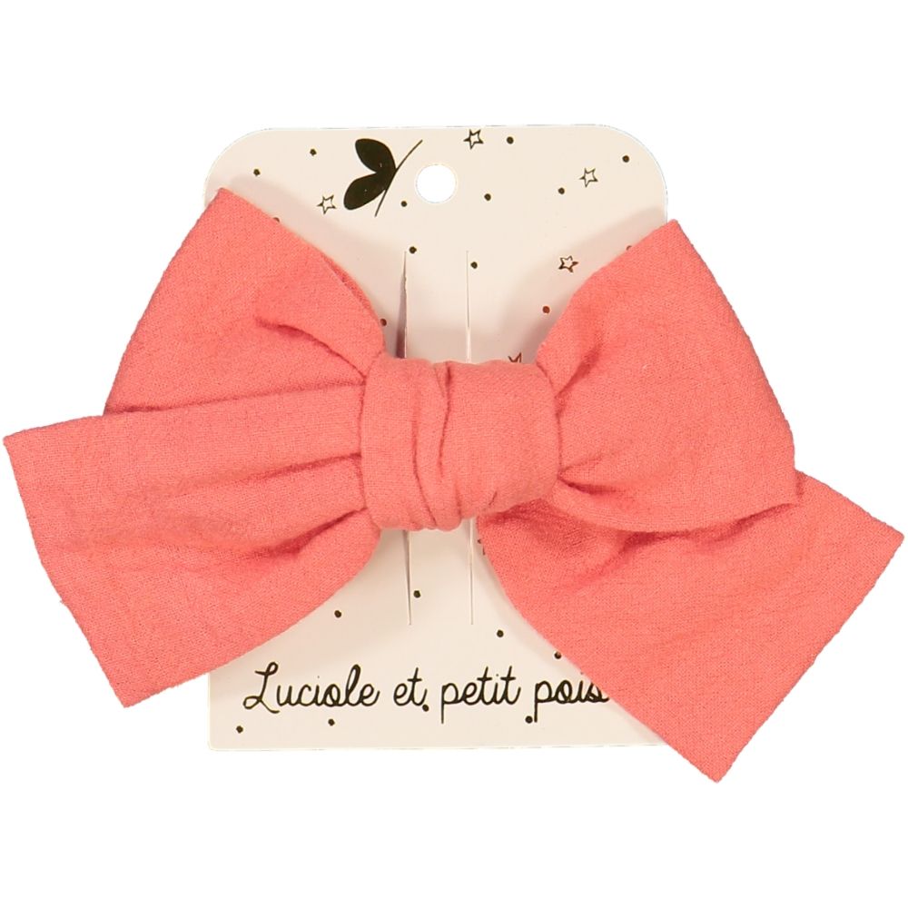 Hair accessories - Large linen bow - LUCIOLE ET PETIT POIS