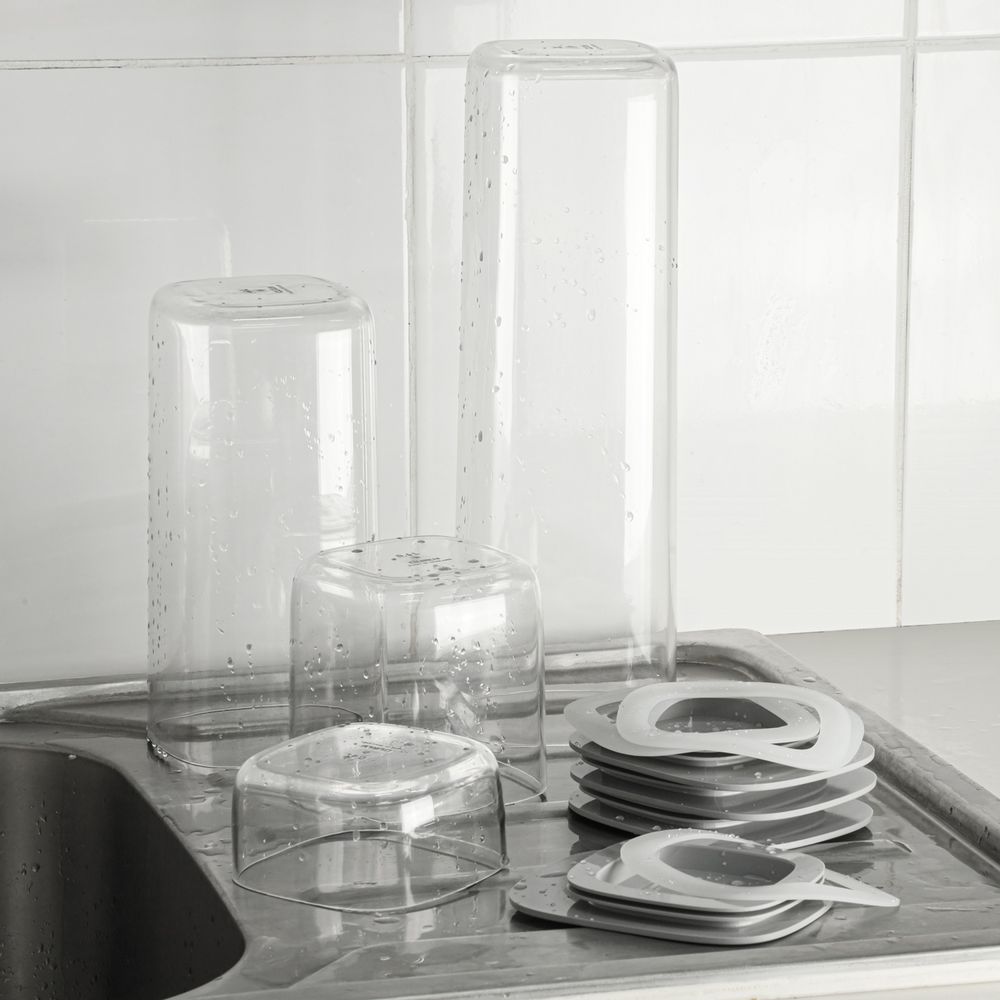 Platter and bowls - Flat Top Storage Jar - Kitchenware : Party Drinking glass Coaster Canister Jar Tea and Coffee 100% recyclable. - QUALY DESIGN OFFICIAL