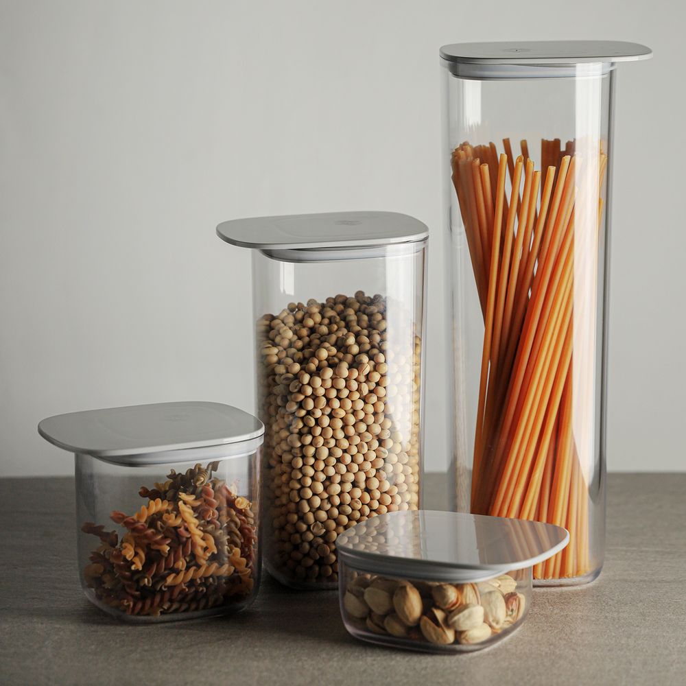 Platter and bowls - Flat Top Storage Jar - Kitchenware : Party Drinking glass Coaster Canister Jar Tea and Coffee 100% recyclable. - QUALY DESIGN OFFICIAL