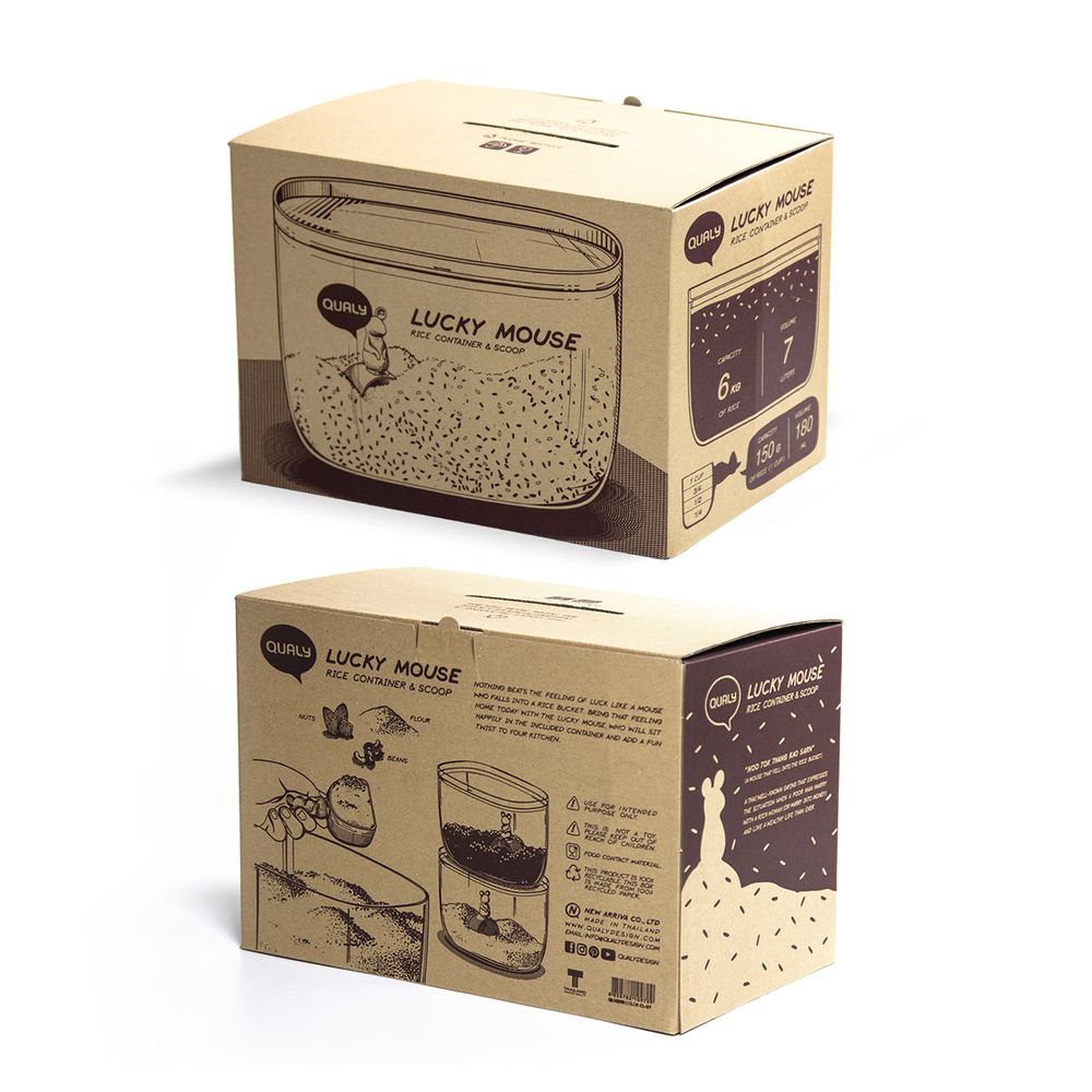 Fourchettes - Récipient à riz Lucky Mouse : Plateaux de cuisine pour boissons épices Salière et poivrière Cactus salle à manger et vaisselle - QUALY DESIGN OFFICIAL