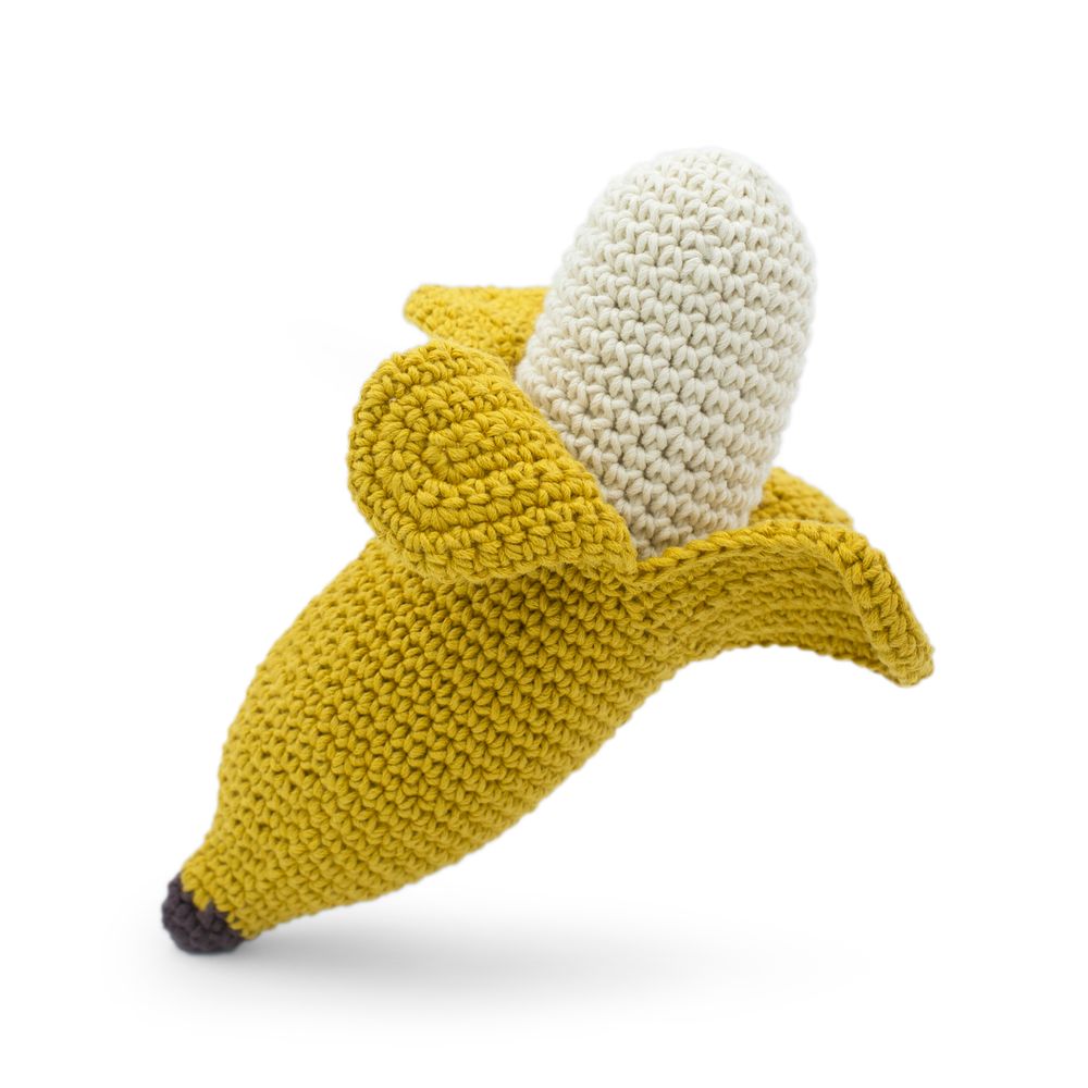 Jouets enfants - LA BANANE - HOCHET POUR BÉBÉ EN COTON BIO - MYUM - THE VEGGY TOYS